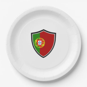 Portuguese shield flag paper plate