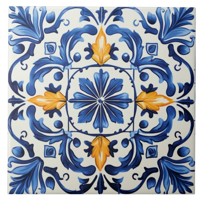 Portuguese style cute pattern  tile (Front)