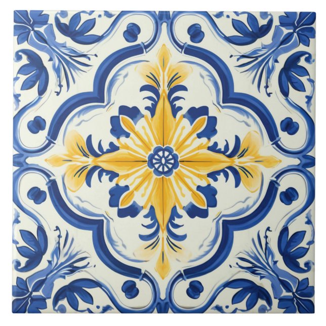 Portuguese style cute pattern  tile (Front)