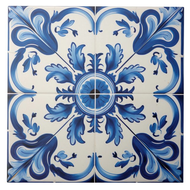 Portuguese style cute pattern  tile (Front)