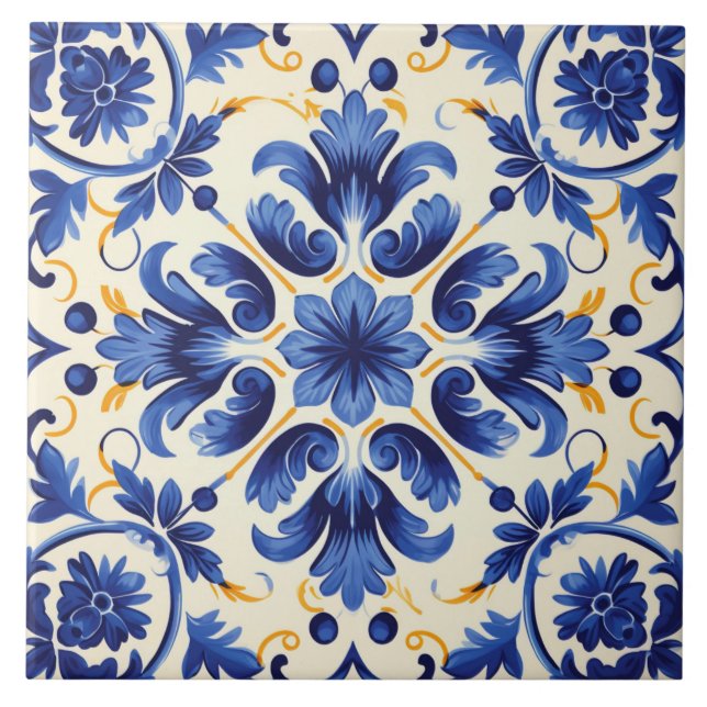 Portuguese style cute pattern  tile (Front)