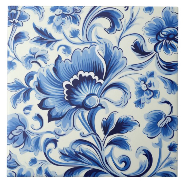 Portuguese style cute pattern  tile (Front)