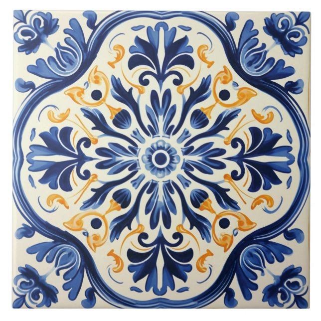 Portuguese style cute pattern  tile (Front)