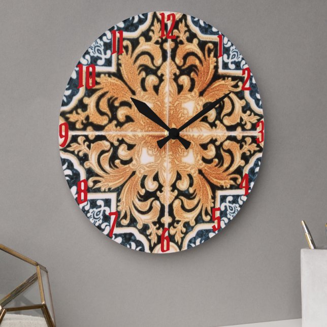 Portuguese Tile Acrylic Neutral Wall Clock (Creator Uploaded)