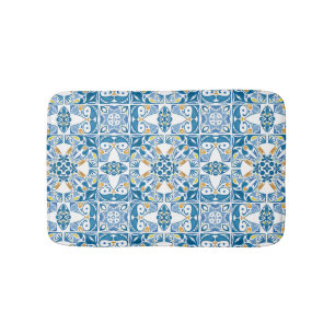 Portuguese Tile Pattern Bath Mat