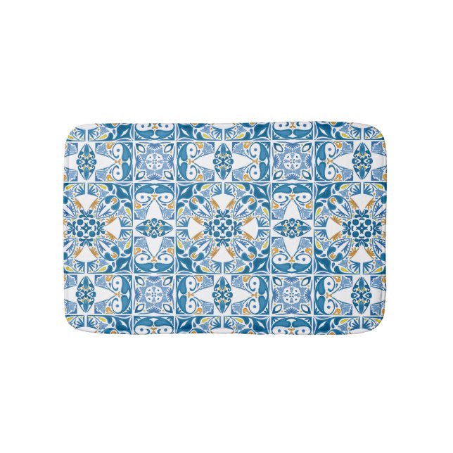 Portuguese Tile Pattern Bath Mat (Front)