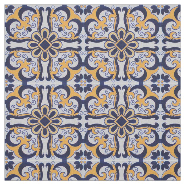 Portuguese tile pattern fabric (Swatch)