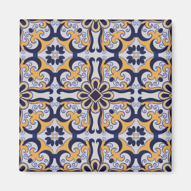 Portuguese tile pattern magnet (Front)