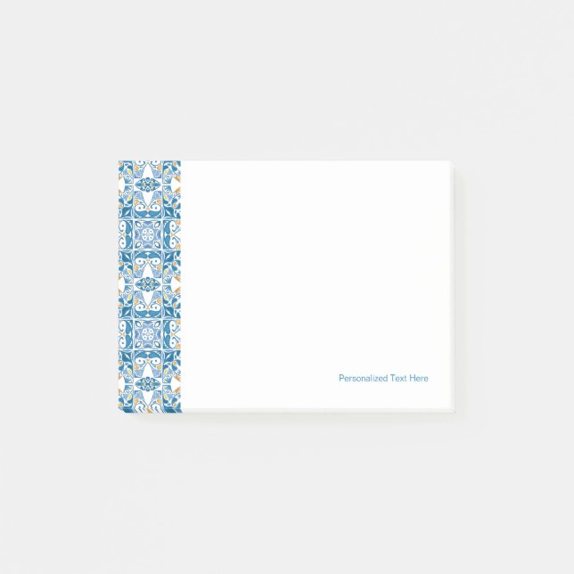 Portuguese Tile Pattern Post-it Notes (Front)