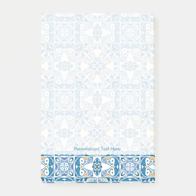 Portuguese Tile Pattern Post-it Notes (Front)