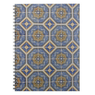 Portuguese tile spiral notebook