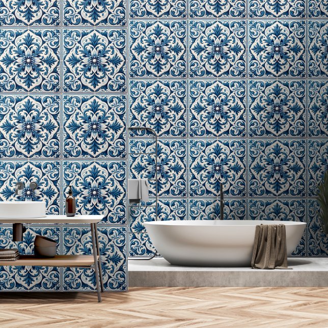 Portuguese tile wallpaper (Bathroom)