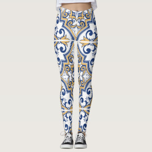 Portuguese tiles 1 leggings