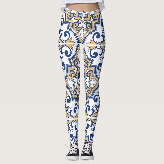 Portuguese tiles 1 leggings (Front)