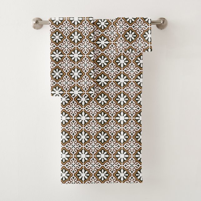 Portuguese tiles 3 bath towel set (Insitu)