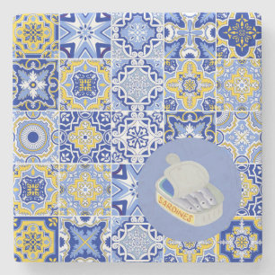 Portuguese Tiles and Sardines Stone Coaster