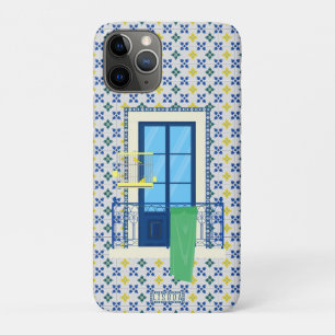 Portuguese tiles and window balcony with bird Case-Mate iPhone case