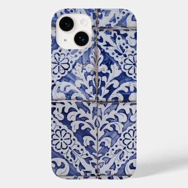 Portuguese Tiles - Azulejo Blue and White Floral   Case-Mate iPhone Case (Back)