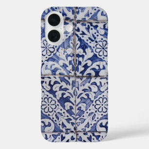 Portuguese Tiles - Azulejo Blue and White Floral iPhone 16 Case