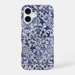 Portuguese Tiles - Azulejo Blue and White Floral iPhone 16 Case