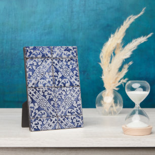 Portuguese Tiles - Azulejo Blue and White Floral Plaque