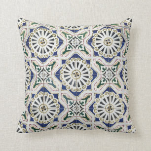 Portuguese Tiles - Azulejo Colourful Geometric Cushion