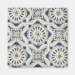 Portuguese Tiles - Azulejo Colourful Geometric Magnet