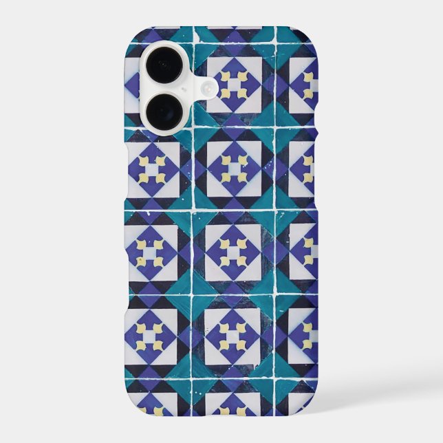 Portuguese Tiles - Azulejo Diamond Geometric iPhone Case (Back)