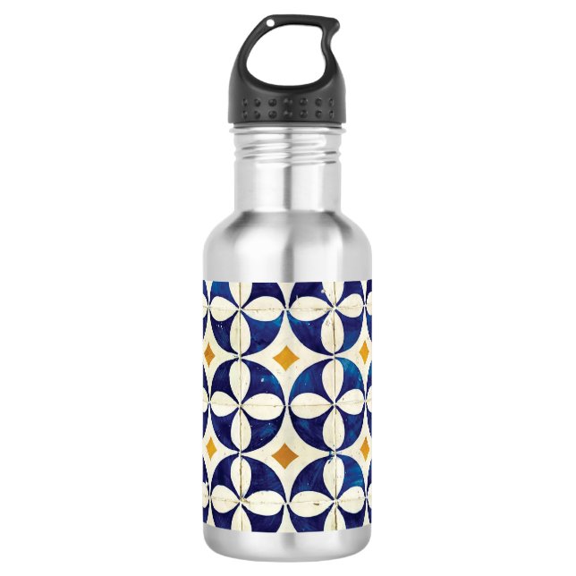 Portuguese Tiles - Azulejo Pattern Design 532 Ml Water Bottle (Front)