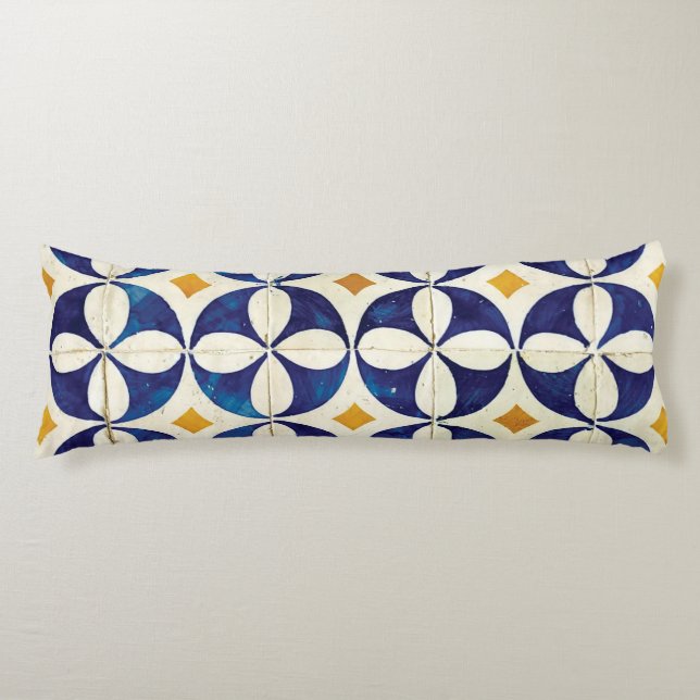 Portuguese Tiles - Azulejo Pattern Design Body Cushion (Front)