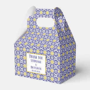 Portuguese Tiles Blue Mediterranean Wedding Favour Box