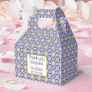 Portuguese Tiles Blue Mediterranean Wedding Favour Box
