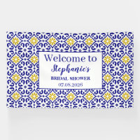 Portuguese Tiles Blue Rustic Elegant Bridal Shower