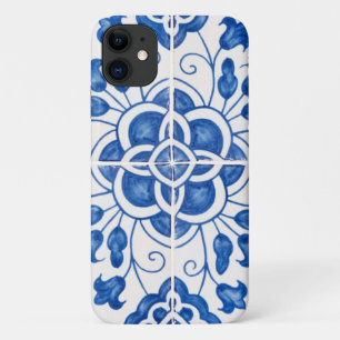 Portuguese Tiles Mediterranean Blue Floral Case-Mate iPhone Case