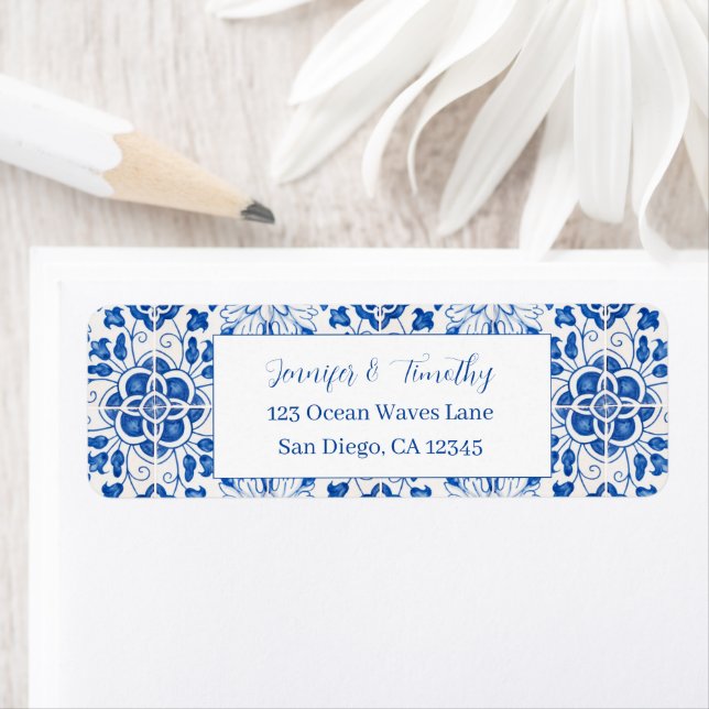 Portuguese Tiles Mediterranean Blue Wedding (Insitu)