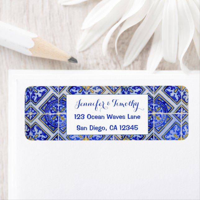 Portuguese Tiles Mediterranean Blue Wedding (Insitu)
