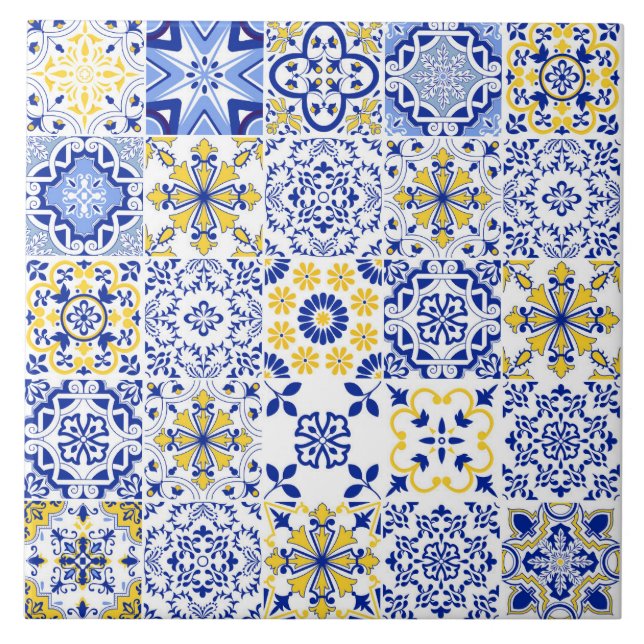 Portuguese Tiles Pattern Ceramic Tile  (Front)