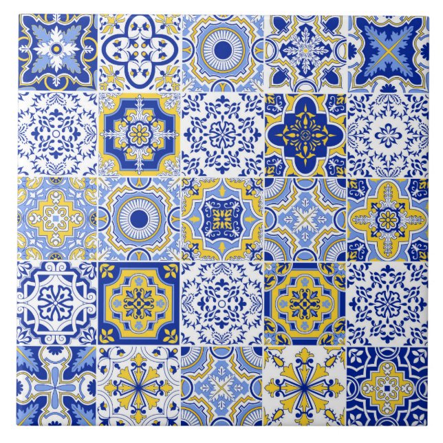 Portuguese Tiles Pattern Ceramic Tile  (Front)
