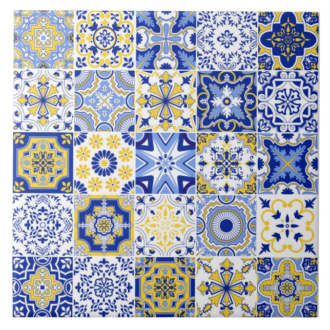 Portuguese Tiles Pattern Ceramic Tile  (Front)