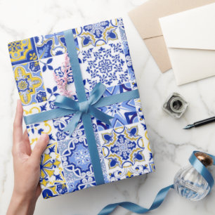 Portuguese Tiles Pattern Wrapping Paper