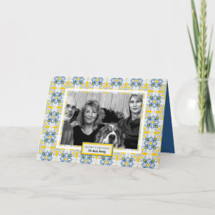 Portuguese Tiles Photo frame for family Christmas Card