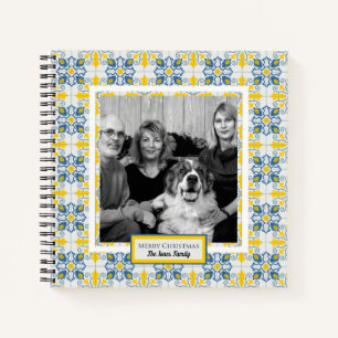 Portuguese Tiles Photo frame for family Christmas Notebook