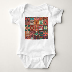 Portuguese Tiles: Talavera Style Azulejo. Baby Bodysuit