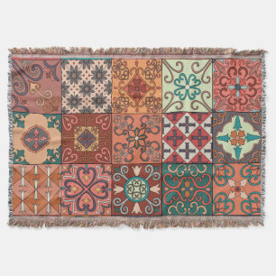 Portuguese Tiles: Talavera Style Azulejo. Throw Blanket