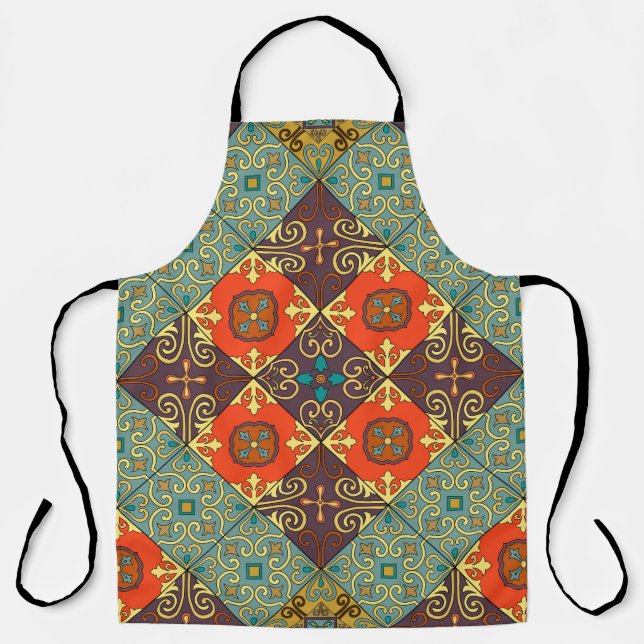 Portuguese Tiles Talavera Style Pattern Apron (Front)