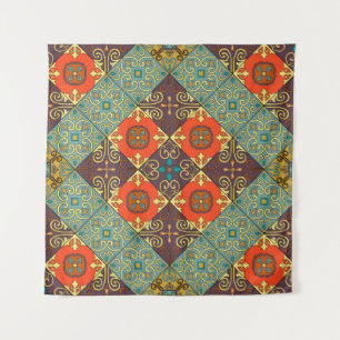 Portuguese Tiles Talavera Style Pattern Tapestry