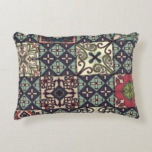 Portuguese Tiles: Talavera Style Seamless Decorative Cushion