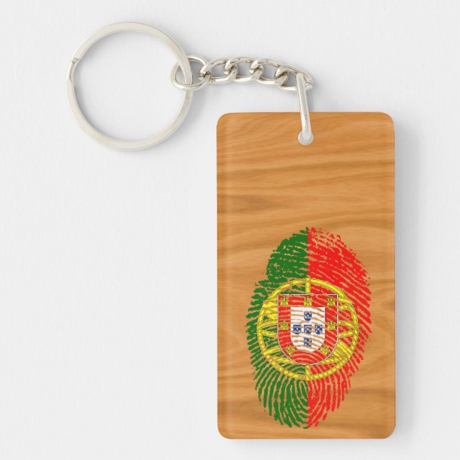 Portuguese touch fingerprint flag key ring (Front)