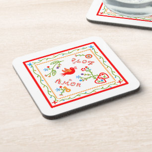 Portuguese valentine's love handkerchiefs  coaster