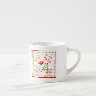 Portuguese valentine's love handkerchiefs espresso cup